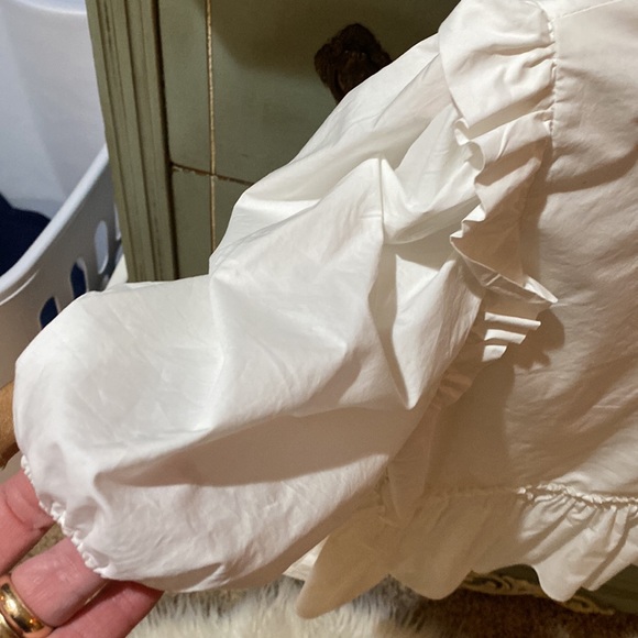 NWOT English Factory Cotton Tiered Ruffle Blouse White Side Zip Small - Picture 4 of 7